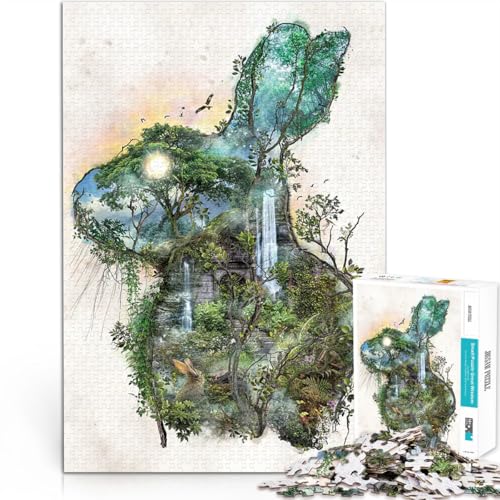 Teenager 1000 Teile Puzzle Wildhase Kaninchen Helfen Sie dem Gehirn, süchtig machende Spielzeuge zu trainieren, um Geduld zu entwickeln Wohnkunstdekor 50x70cm von BKDNNUJR