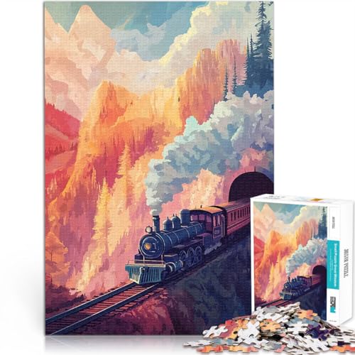 Teenager 1000 Teile Puzzle Zug durch die Berge Helfen Sie dem Gehirn, süchtig machende Spielzeuge zu trainieren, um Geduld zu entwickeln Heimdekoration 26x38cm Teenager 1000 Teile Puzzle Zug durch die Berge Helfen Sie dem Gehirn, süchtig machende Spielzeuge zu trainieren, um Geduld zu entwickeln Heimdekoration 26x38cm von BKDNNUJR