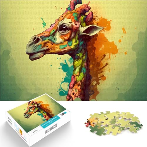 Teenager 1000-teiliges Puzzle Cartoon-Stil der Giraffe Spielzeug-Intellektuelles Spiel Tolle Geschenke und Spielzeuge 50x70cm von BKDNNUJR