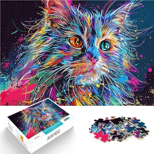 Teenager 1000-teiliges Puzzle Schnurrhaare in Technicolor Spielzeug Lernspiele Stressabbau Tolle Geschenke und Spielzeuge 26x38cm Teenager 1000-teiliges Puzzle Schnurrhaare in Technicolor Spielzeug Lernspiele Stressabbau Tolle Geschenke und Spielzeuge 26x38cm von BKDNNUJR