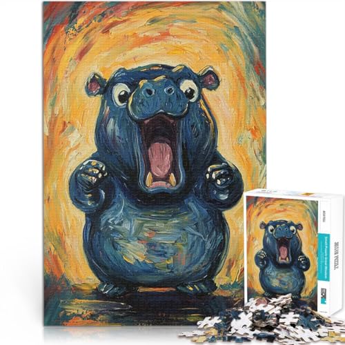 Teenager 1000-teiliges Puzzle Schreiendes Nilpferdgemälde Spielzeug Lernspiele Stressabbau Geeignet für die Schreibtischdekoration 26x38cm Teenager 1000-teiliges Puzzle Schreiendes Nilpferdgemälde Spielzeug Lernspiele Stressabbau Geeignet für die Schreibtischdekoration 26x38cm von BKDNNUJR