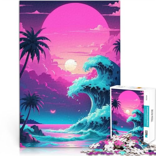 Teenager 1000-teiliges Puzzle Welle, Japan, Sonnenuntergang, Früher Staycation: Zeit totschlagen Tolles Geschenk für Spiele 50x70cm von BKDNNUJR