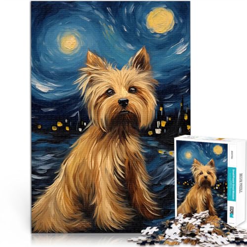 Teenager 1000-teiliges Puzzle Yorkshire Terrier Gehirnintelligenz-Herausforderung süchtig machendes Spielzeug Heimdekoration Spielzeug 50x70cm von BKDNNUJR