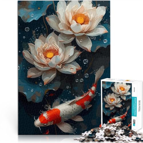 Teenager-Puzzle 1000 Teile Fische und Lotusblumen Spielzeug Lernspiele Stressabbau Wanddekoration Einzigartige Geburtstags 26x38cm Teenager-Puzzle 1000 Teile Fische und Lotusblumen Spielzeug Lernspiele Stressabbau Wanddekoration Einzigartige Geburtstags 26x38cm von BKDNNUJR