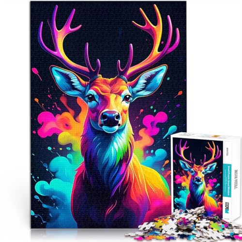 Teenager-Puzzle 1000 Teile Hirsch Neonfarbe Familienspiel zum Stressabbau, schwierige Herausforderung Geburtstagsgeschenke 50x70cm Teenager-Puzzle 1000 Teile Hirsch Neonfarbe Familienspiel zum Stressabbau, schwierige Herausforderung Geburtstagsgeschenke 50x70cm von BKDNNUJR