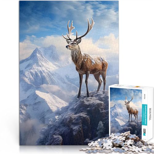 Teenager-Puzzle 1000 Teile Hirsch Sonnenuntergang Berge Stressabbau Schwierige Herausforderung Angebot als Geschenk für die ganze Familie 26x38cm Teenager-Puzzle 1000 Teile Hirsch Sonnenuntergang Berge Stressabbau Schwierige Herausforderung Angebot als Geschenk für die ganze Familie 26x38cm von BKDNNUJR