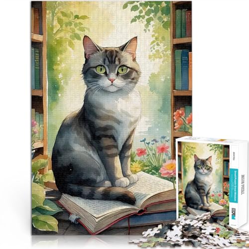 Teenager-Puzzle 1000 Teile Katze Anime Gehirnintelligenz-Herausforderung süchtig machendes Spielzeug Heimdekoration Spielzeug 26x38cm von BKDNNUJR
