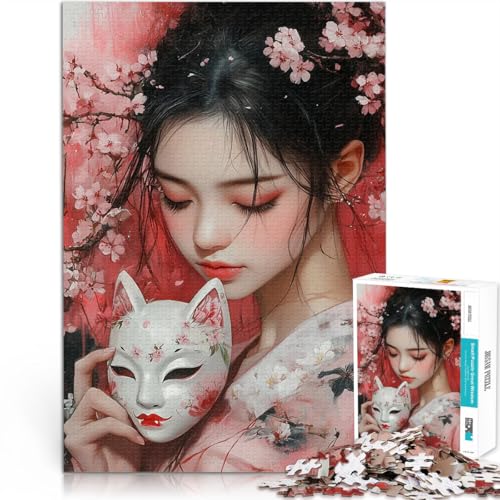 Teenager-Puzzle 1000 Teile Kitsune-Maske und Kirschblüten Anspruchsvolles Spiel und Familienspaß Wanddekoration 26x38cm Teenager-Puzzle 1000 Teile Kitsune-Maske und Kirschblüten Anspruchsvolles Spiel und Familienspaß Wanddekoration 26x38cm von BKDNNUJR