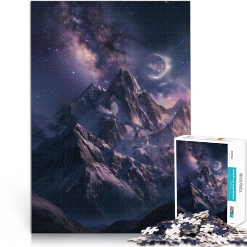 Teenager-Puzzle 1000 Teile Mystische, mondbeschienene Berge Stressabbau Schwierige Herausforderung Wichtelgeschenke 26x38cm Teenager-Puzzle 1000 Teile Mystische, mondbeschienene Berge Stressabbau Schwierige Herausforderung Wichtelgeschenke 26x38cm von BKDNNUJR