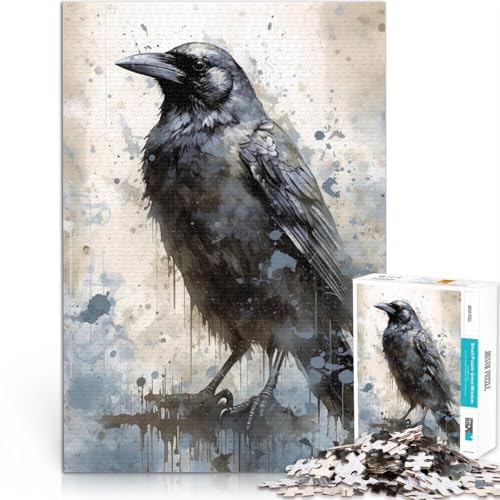Teenager-Puzzle 1000 Teile Rabenkrähe Gehirnintelligenz-Herausforderung süchtig machendes Spielzeug Wichtelgeschenke 50x70cm von BKDNNUJR