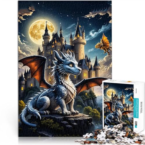 Teenager-Puzzle 1000 Teile Schlossdrache Gehirnintelligenz-Herausforderung süchtig machendes Spielzeug Eltern-Kind-Interaktion 50x70cm von BKDNNUJR