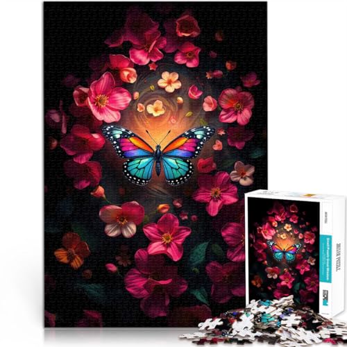 Teenager-Puzzle 1000 Teile Schmetterling in Blüte, Fantasy-Frühlingsillustration Lernspielzeug Geburtstagsgeschenk, Geschenke, Wandkunst 50x70cm Teenager-Puzzle 1000 Teile Schmetterling in Blüte, Fantasy-Frühlingsillustration Lernspielzeug Geburtstagsgeschenk, Geschenke, Wandkunst 50x70cm von BKDNNUJR