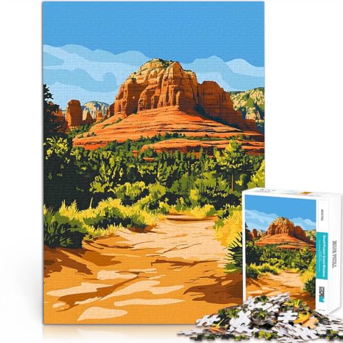 Teenager-Puzzle 1000 Teile Sedona Rote Felsen Arizona Kunst Spielzeug Lernspiele Stressabbau Tolle Geschenke und Spielzeuge 26x38cm von BKDNNUJR