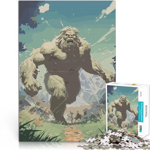 Teenager-Puzzle 1000 Teile Yeti-Illustration Gehirnintelligenz-Herausforderung süchtig machendes Spielzeug Verbessern Sie das Gedächtnis 50x70cm von BKDNNUJR