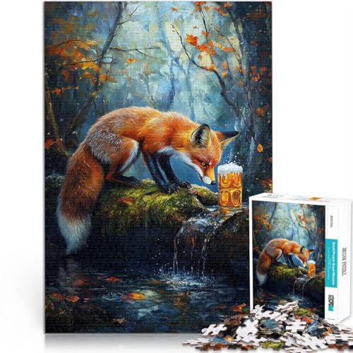 Teenager-Puzzles 1000 Teile Fuchs und Bier im Wald Spielzeug Lernspiele Stressabbau denn eignet ganze Familie 26x38cm von BKDNNUJR