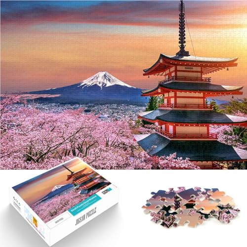 Teenager-Puzzles 1000 Teile Fuji-Berg Japan Reise Lernspielzeug für die ganze Familie Lustige Aktivitäten für zu Hause, Geburtstagsgeschenk, Reisegeschenk, 26x38cm von BKDNNUJR