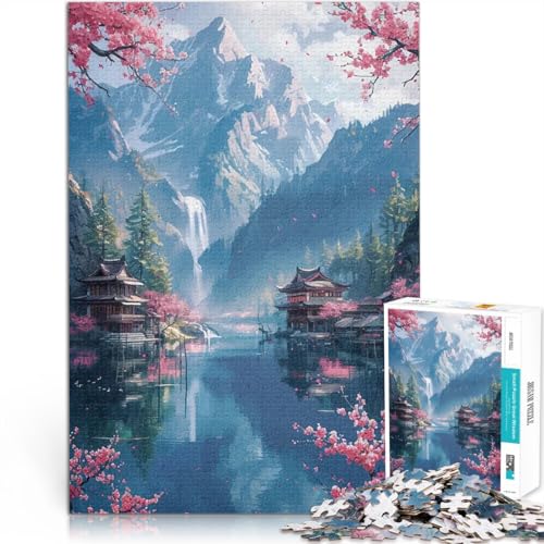 Teenager-Puzzles 1000 Teile Japanische Landschaft Natur Spielzeug-Intellektuelles Spiel Geeignet für die Schreibtischdekoration 26x38cm von BKDNNUJR