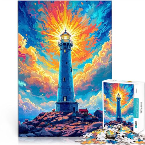 Teenager-Puzzles 1000 Teile Leuchtturm Sonnenuntergang Aquarell Kunst Denkspiel Lustige Aktivitäten für zu Hause, Geburtstagsgeschenk, Reisegeschenk, 26x38cm Teenager-Puzzles 1000 Teile Leuchtturm Sonnenuntergang Aquarell Kunst Denkspiel Lustige Aktivitäten für zu Hause, Geburtstagsgeschenk, Reisegeschenk, 26x38cm von BKDNNUJR