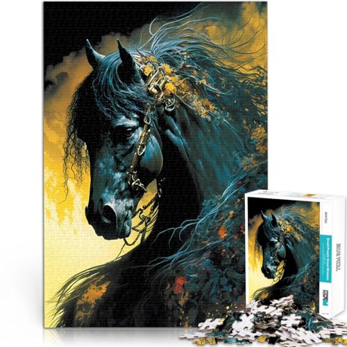 Teenager-Puzzles 1000 Teile Mythologie Pferd Gehirnintelligenz-Herausforderung süchtig machendes Spielzeug Tolles Geschenk für Spiele 26x38cm von BKDNNUJR