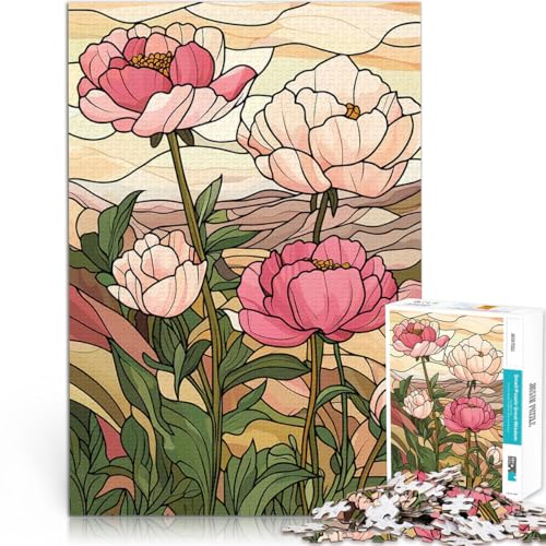 Teenager-Puzzles 1000 Teile Pfingstrosen aus Buntglas Spielzeug Lernspiele Stressabbau Lustige Aktivitäten für zu Hause, Geburtstagsgeschenk, Reisegeschenk, 50x70cm Teenager-Puzzles 1000 Teile Pfingstrosen aus Buntglas Spielzeug Lernspiele Stressabbau Lustige Aktivitäten für zu Hause, Geburtstagsgeschenk, Reisegeschenk, 50x70cm von BKDNNUJR