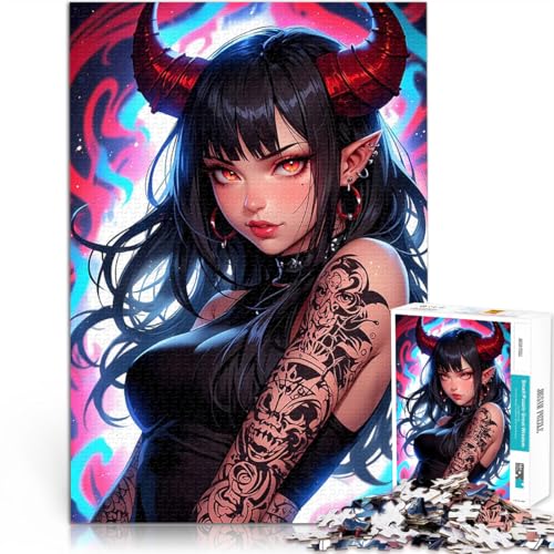 Teenager-Puzzles 1000 Teile Teuflisches Dämonenmädchen Anspruchsvolles Spiel und Familienspaß Lernspiel für Geburtstag, Weihnachten 26x38cm Teenager-Puzzles 1000 Teile Teuflisches Dämonenmädchen Anspruchsvolles Spiel und Familienspaß Lernspiel für Geburtstag, Weihnachten 26x38cm von BKDNNUJR