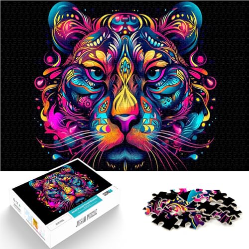 Teenager-Puzzles 1000 Teile Tiger im Cartoon-Stil Geschenke zum Suchbegriff: Herausfordernde Spiele Tolles Geschenk für Spiele 26x38cm von BKDNNUJR