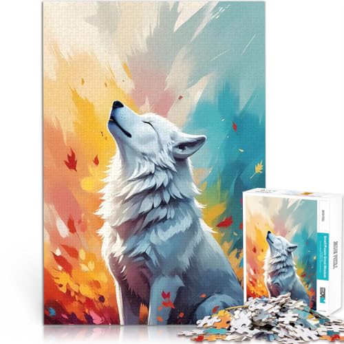 Teenager-Puzzles 1000 Teile Weißer Wolf im Herbst Seren Spielzeug für die ganze Familie Tolle Geschenke und Spielzeuge 50x70cm Teenager-Puzzles 1000 Teile Weißer Wolf im Herbst Seren Spielzeug für die ganze Familie Tolle Geschenke und Spielzeuge 50x70cm von BKDNNUJR