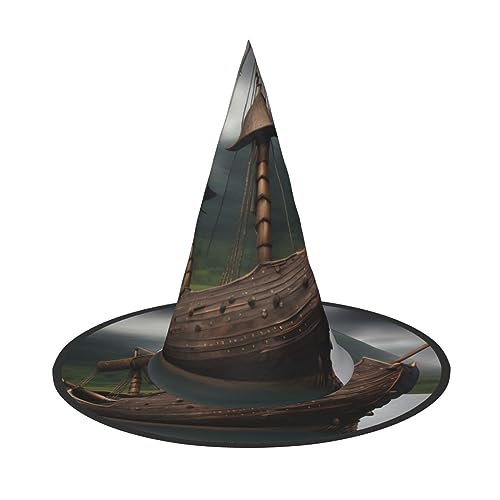 BKDODKS Gruselige Hexenhüte mit Wikingerschiff-Print für Halloween von BKDODKS