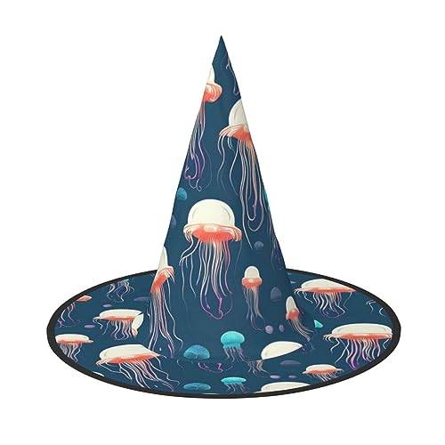 BKDODKS Quallenmuster-Druck, lustige Halloween-Hüte, einzigartige Party-Dekoration, gruselige Hexenhüte für Damen und Herren BKDODKS Quallenmuster-Druck, lustige Halloween-Hüte, einzigartige Party-Dekoration, gruselige Hexenhüte für Damen und Herren von BKDODKS