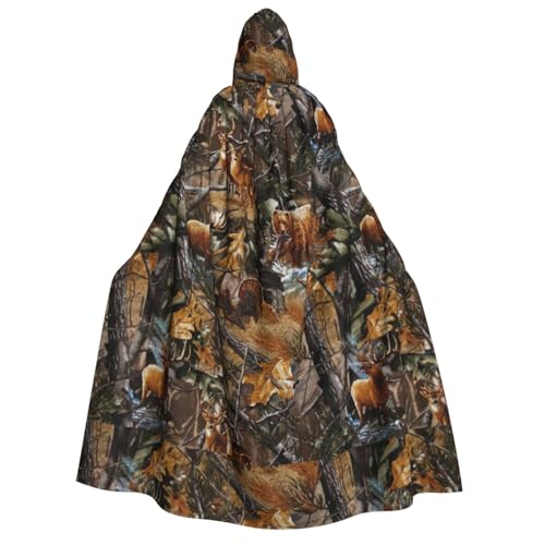 BKDODKS Umhang mit Kapuze für Herren und Damen, Jagd, Hirsch, Bär, Elch, vielseitig, Cosplay, Halloween, Karneval, Themen-Dekor von BKDODKS