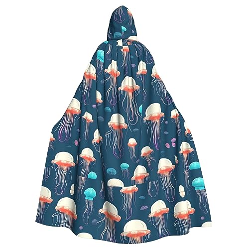 BKDODKS Umhang mit Kapuze und Quallenmuster, vielseitiger Umhang mit Kapuze, Halloween, Cosplay, Partys, Festivals, Kapuzenumhang BKDODKS Umhang mit Kapuze und Quallenmuster, vielseitiger Umhang mit Kapuze, Halloween, Cosplay, Partys, Festivals, Kapuzenumhang von BKDODKS