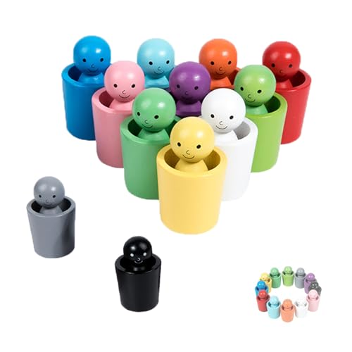 BKGBQAOW Farbsortiers Spielzeug, Farbe Sortieren Cup, Lernen Farbe Sortieren Und ZäHlen, Kinder Holzspielzeug, Farbe Sortieren Sensory Stacking Cup BKGBQAOW Farbsortiers Spielzeug, Farbe Sortieren Cup, Lernen Farbe Sortieren Und ZäHlen, Kinder Holzspielzeug, Farbe Sortieren Sensory Stacking Cup von BKGBQAOW