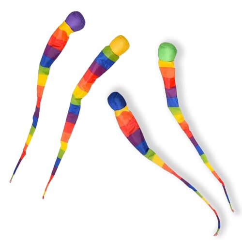 BKGBQAOW Regenbogenschwanz, Farbige Stream Planet, Interaktives Schwanzjagen Spielzeug, SüßEs Sportspielzeug, Regenbogen Schwanzball 4 StüCk Satz, Spaß Einzigartig von BKGBQAOW