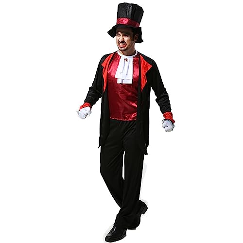 BKPAPTXY Vampir-Kostüm für Erwachsene, für Damen und Herren, Vampir, langärmelig, Umhang, Cosplay, Outfits, Halloween-Kostüm (Vampir, Einheitsgröße) von BKPAPTXY
