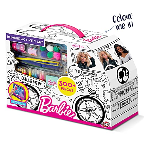 BLADEZ Barbie Bumper Activity Set, Arts and Crafts, Licensed Stationary Set with Pens and Stickers, Color-in Camper Van, 300+ Pieces Creative Maker Kitz Toyz von BLADEZ
