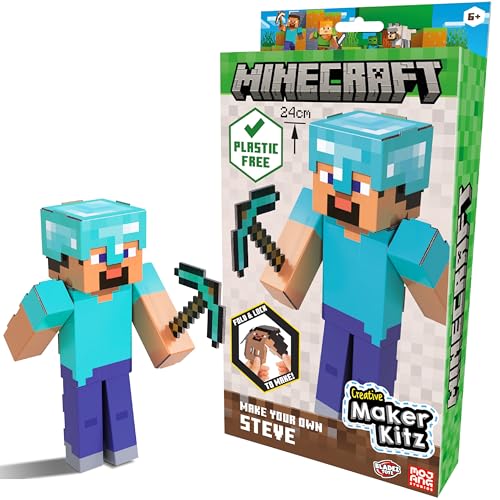 BLADEZ Minecraft Make Your Own Steve, Lizenziertes Bastelset, Kunst und Handwerk für Jungen und Mädchen, Lizenzspielzeug für Kinder, Creative Maker Kitz Toyz BLADEZ Minecraft Make Your Own Steve, Lizenziertes Bastelset, Kunst und Handwerk für Jungen und Mädchen, Lizenzspielzeug für Kinder, Creative Maker Kitz Toyz von BLADEZ