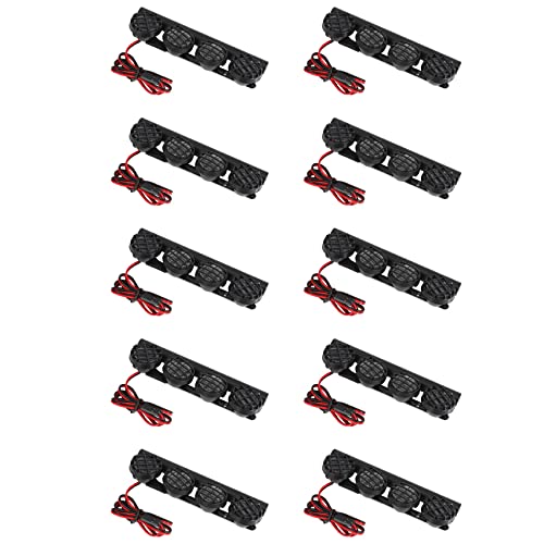 BLASHRD 10X Multifunktions LED Dach Licht Leiste mit Ultraheller Lampe und 4 Scheinwerfern für 1/10 1/8 RC Auto CC01 Axial SCX10 von BLASHRD