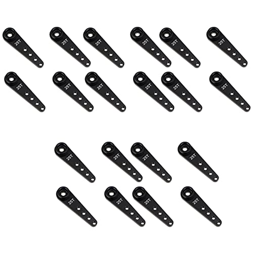 BLASHRD 20 Stuecke 37 mm 25 T Metall Verlängerung Lenkung Servo Arm Horn für RC Auto Raupen Teile, Schwarz von BLASHRD