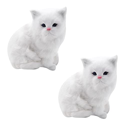 BLASHRD 2X Realistische Süße Simulation Gefüllte Plüsch Weiße Persische Katzen Spielzeug Katze Puppen Tisch Kinder Mädchen von BLASHRD