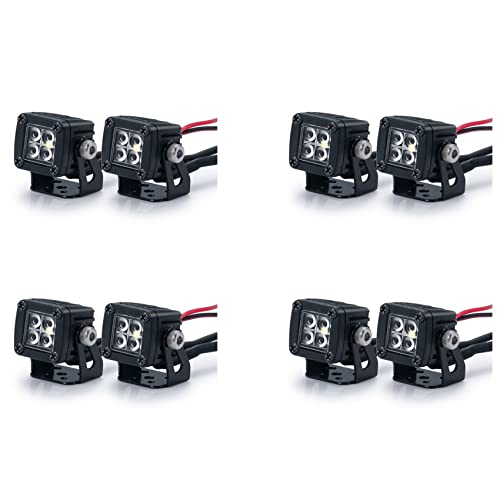 BLASHRD 8X Modifizierte Scheinwerfer Spotlights Car Top Lights Bumper Lights für AXIAL SCX10 TRX4 TRX6 1/10 RC Crawler Car,A von BLASHRD