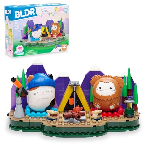 BLDR CNS0193 - Squishmallows 245-teiliges Abenteuer-Camping Bauset - enthält Squishmallows Buildable Figuren Cam und Benny, offizielles Set von BLDR