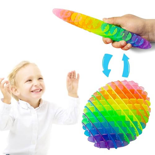 BLENACOFF Fidget Wurm Spielzeug, Sensorisches Fidgets Slug Worm Spielzeug Anti Stress, Magische Formwandelnder Stressabbau Zappelspielzeug für Erwachsene Kinder (Regenbogen) von BLENACOFF