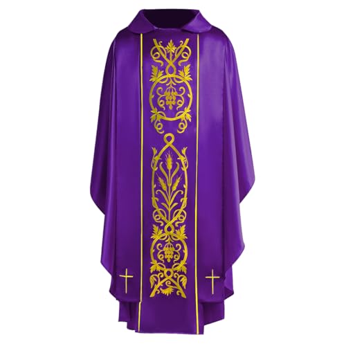 BLESSUME Bestickter katholischer Klostermantel mit Priesterkasel von BLESSUME