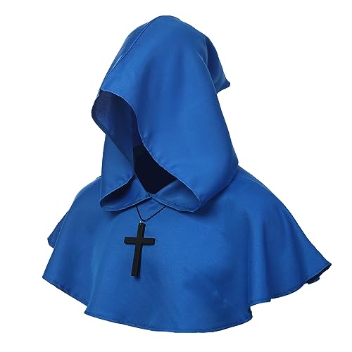 BLESSUME Mönch Gugel Kapuzen Cosplay Kostüm Gugel (Blau) von BLESSUME