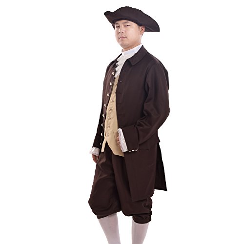 BLESSUME Mittelalter Renaissance Kostüm Herren Piraten Patriotisches Kostüm (Braun Anzug, S) von BLESSUME