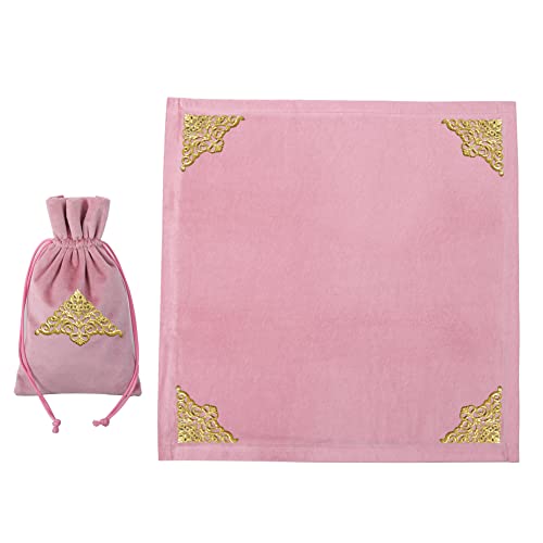 BLESSUME Quadrat Altar Tarot Tischdecke zum Lesen Wicca Weissagung Samttuch mit Tarotbeutel von BLESSUME
