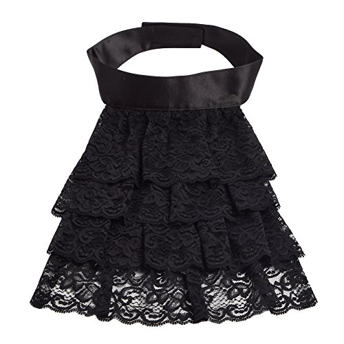 BLESSUME Retro Spitze Jabot Kragen, Groß Schwarz Jabot BLESSUME Retro Spitze Jabot Kragen, Groß Schwarz Jabot von BLESSUME