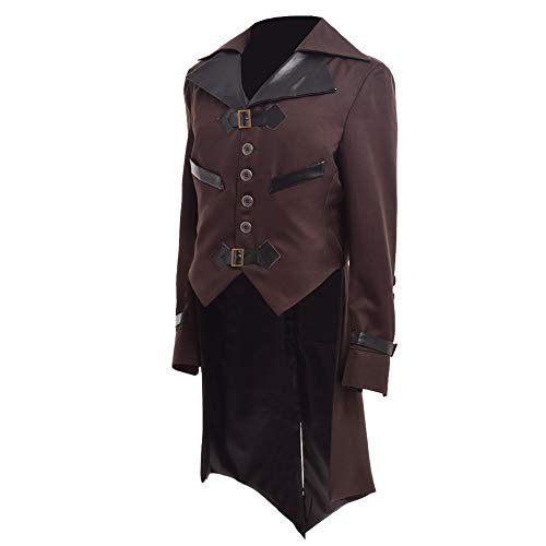 BLESSUME Steampunk Frack Herren Jacke Gothic Halloween Kostüm (3XL) von BLESSUME