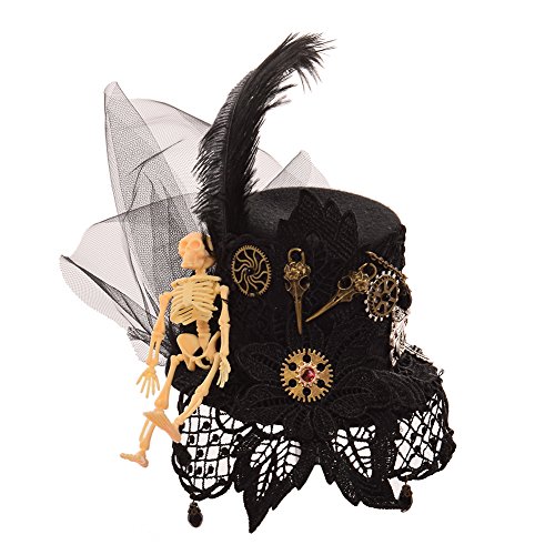 BLESSUME Steampunk Frauen Getriebe Mini Hut Gotisch Zylinder Haarspange (L) von BLESSUME