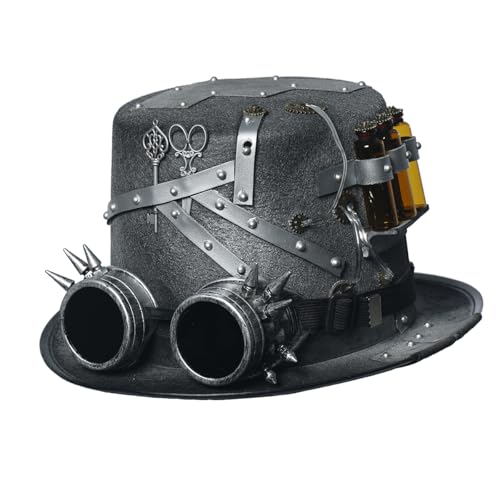 BLESSUME Steampunk Top Hut mit Brille, Erwachsene Zylinder Hut für Karneval, Halloween, Thema Party BLESSUME Steampunk Top Hut mit Brille, Erwachsene Zylinder Hut für Karneval, Halloween, Thema Party von BLESSUME